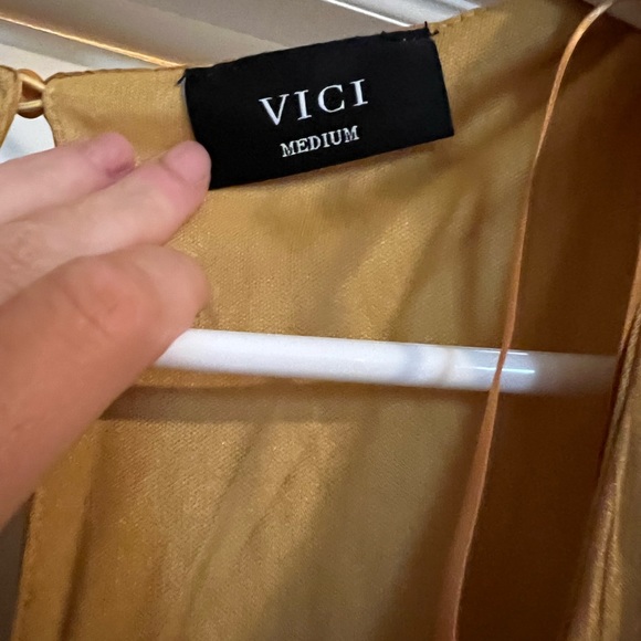 Vici Nathalia Satin Ruffle Dress in Honey - Medium - Picture 6 of 6